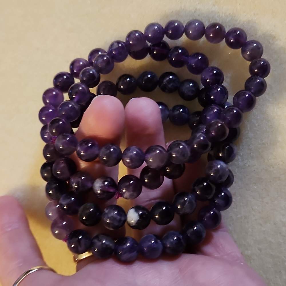 Amethyst 8mm stretch bracelets buy one get 2nd bracelet 20% off